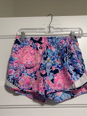 Lilly Pulitzer Pink & Blue Floral Athletic Shorts
